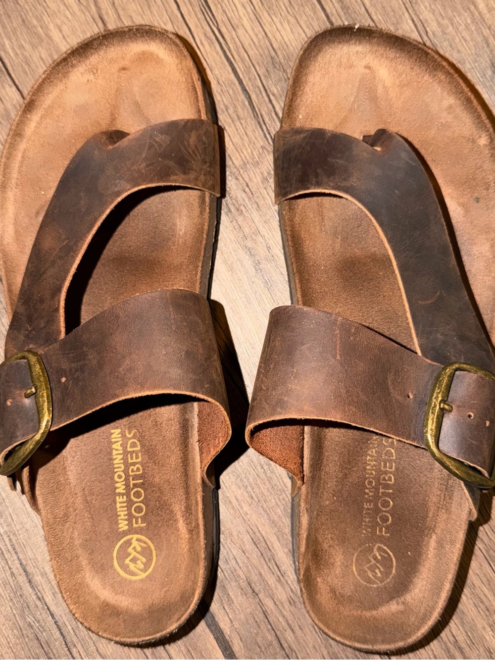 Women’s White Mountain Harley Leather Footbed Sandal, sz. 11